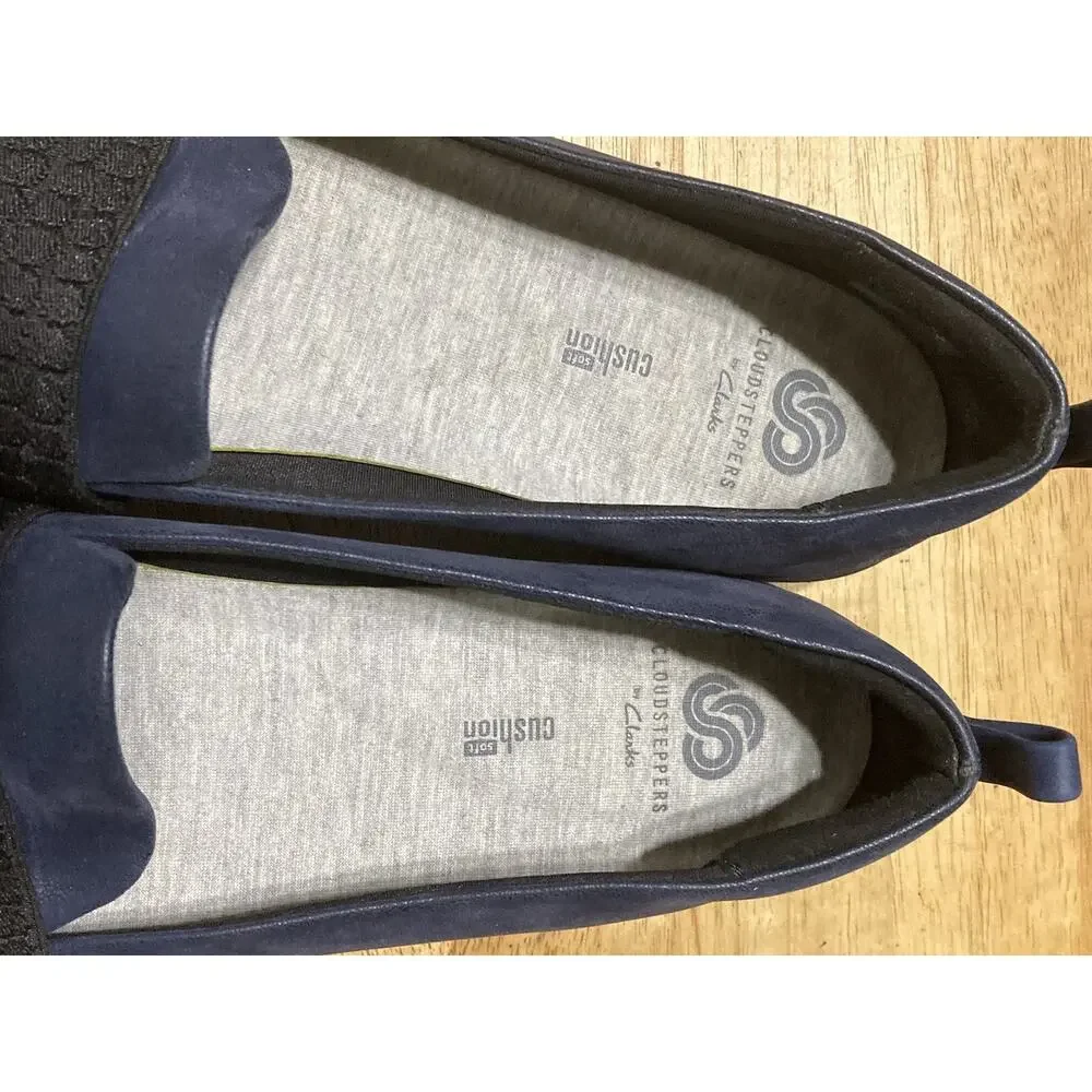 Clarks Cloudsteppers Womens Size 9.5 M Slip On Shoes Blue‎ Loafer Ayla Sloane